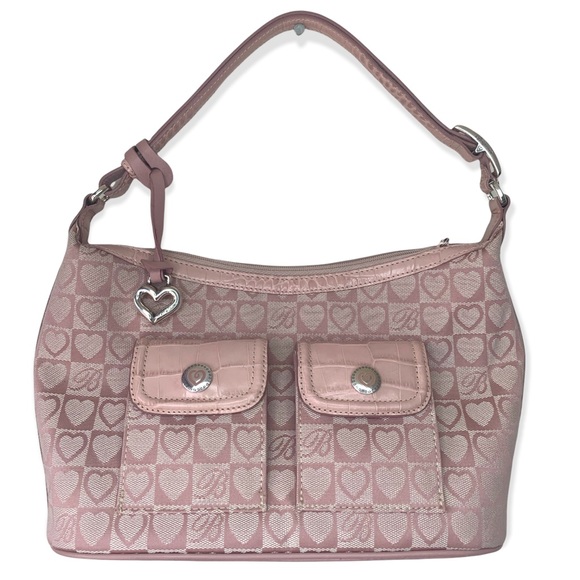 Brighton Pink Leather Hearts Print Small Purse - Picture 1 of 16